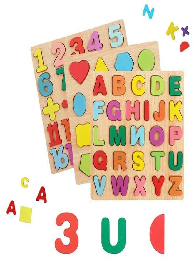Finalize Wooden Learning Educational ABCD Board for Kids, Activity Toys for Toddlers & Preschoolers | ABCD Puzzle Set | Puzzle Toys for 2 Years Old Boys & Girls-Alphabets,Numbers & Shapes - Image 1